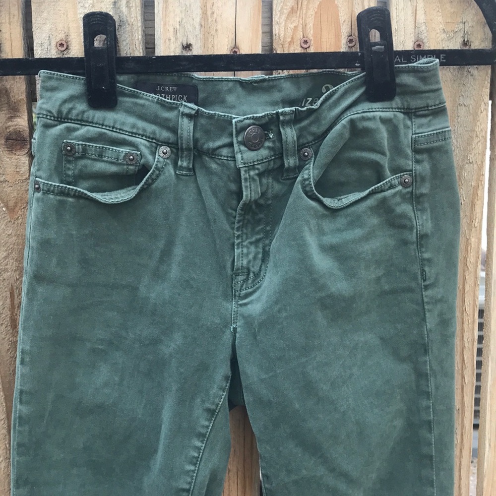 J crew olive toothpick jeans